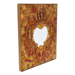 Панно из янтаря "Зеркало, фрагмент янтарной комнаты" масштаб 1:2