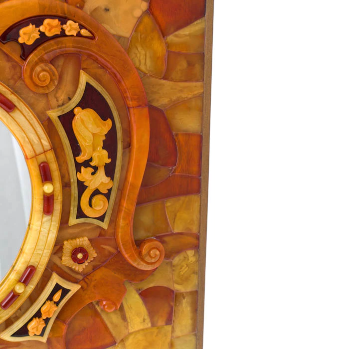 Amber panel "Mirror, fragment of an amber room" (scale 1:2)