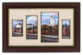 Panel-polyptych "Kremlin. The Bell Tower of Ivan the Great" (finift)