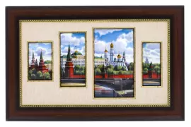 Panel-polyptych "Kremlin. House of Soviets" (finift)