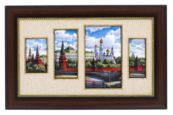 Панно-полиптих "Кремль. Дом советов" финифть