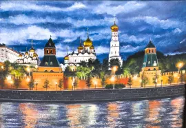 Панно подарочное "Кремль.Колокольня Ивана Великого" финифть