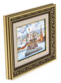 Панно подарочное "Старая Москва. Храм Василия Блаженного" финифть