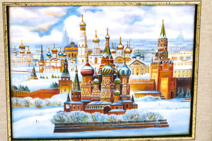 Gift panel "Old Moscow. St. Basil's Cathedral" (finift)