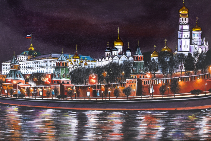 Gift panel "Kremlin embankment. Night" (finish)