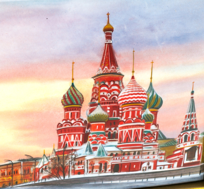 Gift panel "Red Square. St. Basil's Cathedral" (finift)
