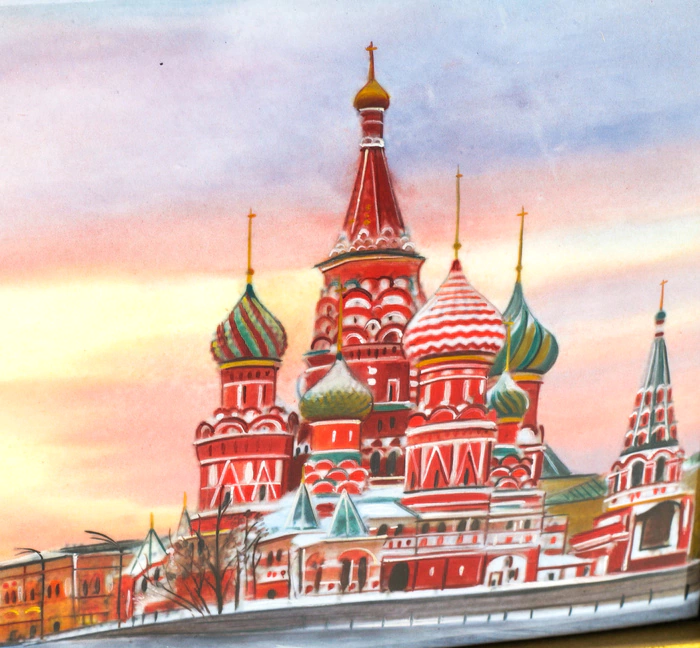 Gift panel "Red Square. St. Basil's Cathedral" (finift)