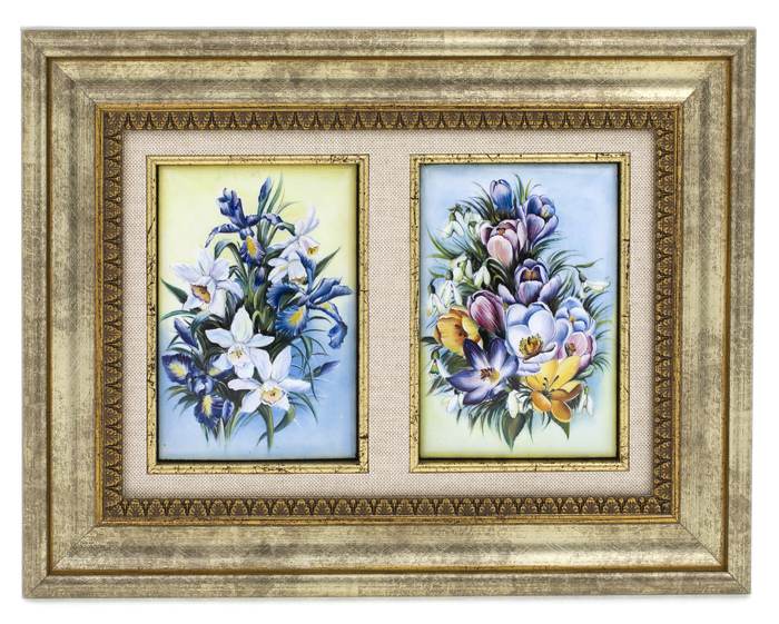 Panel-diptych "Flowers. Asters" (finish)