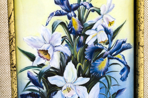 Panel-diptych "Flowers. Asters" (finish)