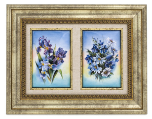 Panel-diptych "Flowers. Irises" (finish)