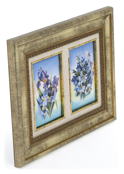 Panel-diptych "Flowers. Irises" (finish)