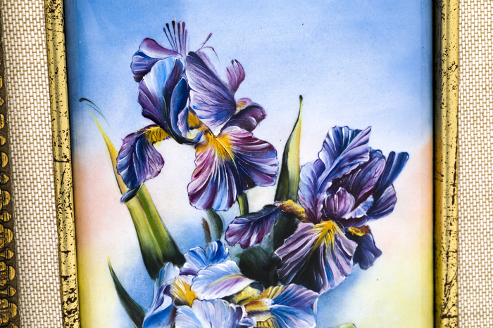 Panel-diptych "Flowers. Irises" (finish)