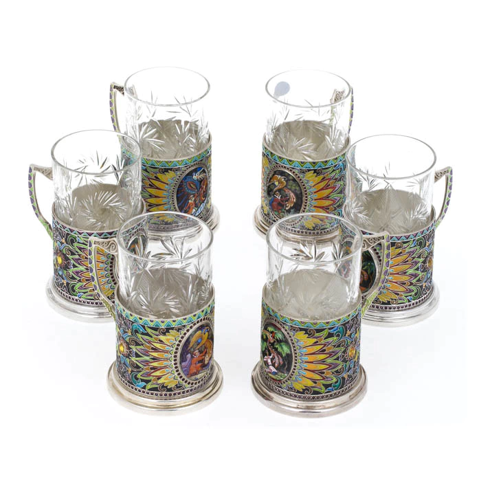 A set of "Firebird" cup holders for 6 people (finish)