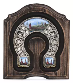 Сувенир "Подкова. Кремлевская набережная" финифть