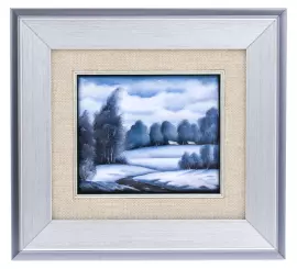 Подарочный набор с книгой и панно "Зимняя тишина" финифть