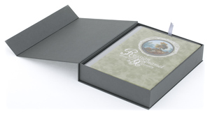 Gift set with a book and a panel "Village" (finift)