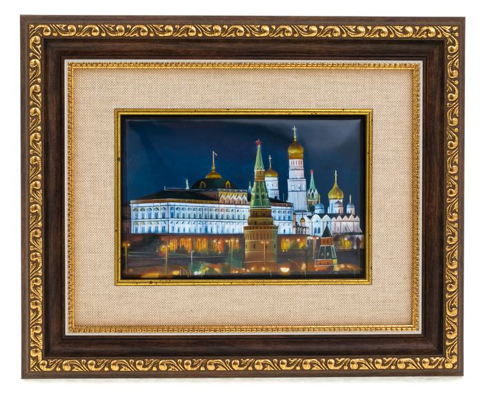The panel "The Kremlin. House of Soviets" (finift)