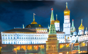The panel "The Kremlin. House of Soviets" (finift)