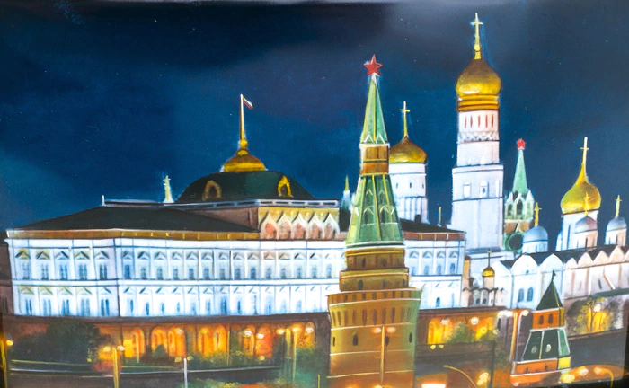 The panel "The Kremlin. House of Soviets" (finift)