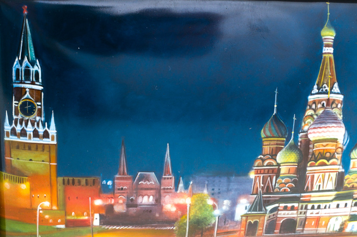 The panel "The Kremlin. Red Square" (finift)