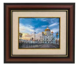 Панно "Храм Христа Спасителя" финифть