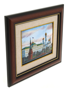 The panel "The Kremlin. House of Soviets in the morning" (finift)