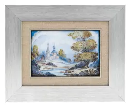 Gift set "Russian enamel" with a book and a panel "Corner of Russia" (finift)