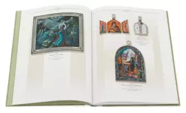 Gift set "Russian enamel" with a book and a panel "Corner of Russia" (finift)