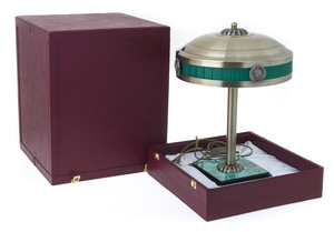The Narkomovskaya lamp on a malachite stand