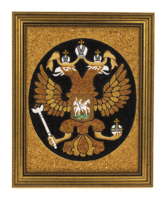 Amber painting "Coat of Arms of Russia"