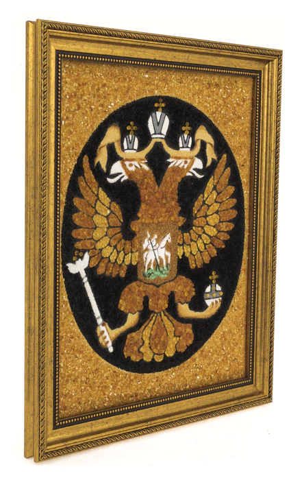 Amber painting "Coat of Arms of Russia"