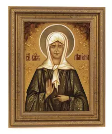 Икона из янтаря "Святая Матрона Московская"