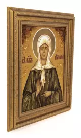 Икона из янтаря "Святая Матрона Московская"