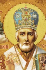 Икона из янтаря "Святой Николай-Чудотворец"