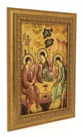 Икона из янтаря "Святая троица"