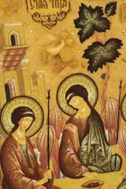 Икона из янтаря "Святая троица"