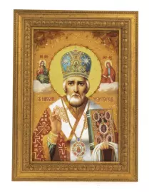 Икона из янтаря "Святой Николай-Чудотворец" малая