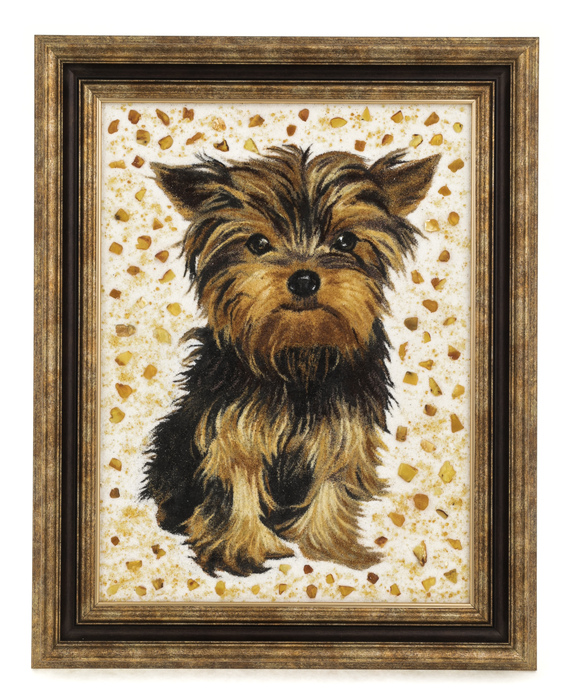Amber painting "Yorkshire Terrier"