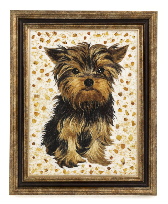 Amber painting "Yorkshire Terrier"