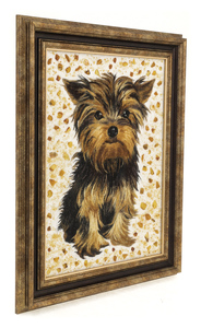 Amber painting "Yorkshire Terrier"