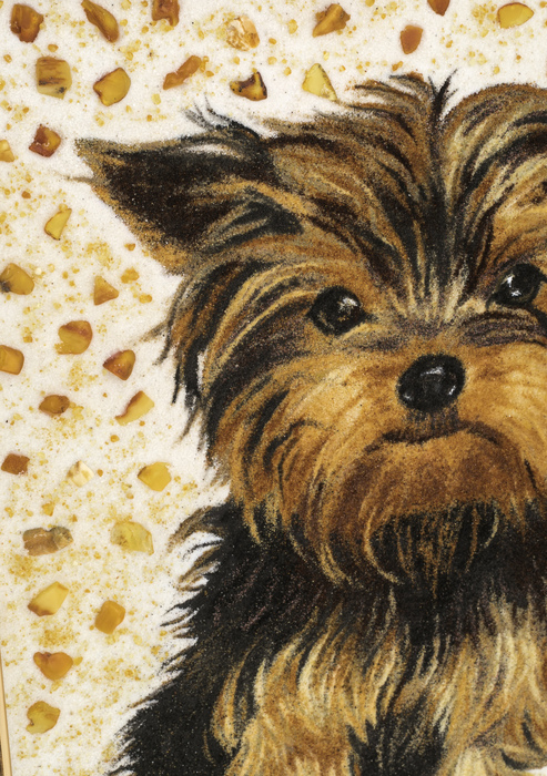 Amber painting "Yorkshire Terrier"