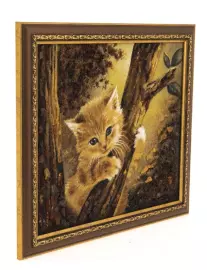 Картина из янтаря "Котёнок"