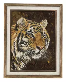 Картина из янтаря "Голова тигра"