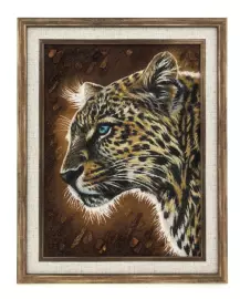 Картина из янтаря "Леопард"