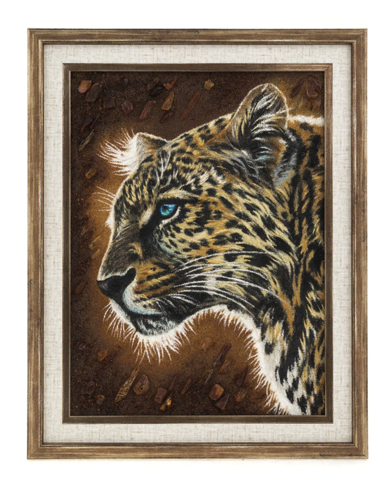 The painting of amber "Leopard"