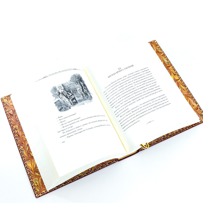 The leather-bound book "The Three Musketeers", 2 volumes, by A.Dumas