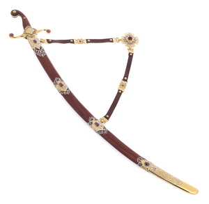 Saber "Sultan" with cubic zirconia, paduk, Zlatoust