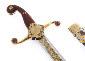 Saber "Sultan" with cubic zirconia, paduk, Zlatoust