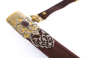 Saber "Sultan" with cubic zirconia, paduk, Zlatoust