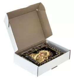 Icon with artistic casting "Mother of God of Kazan" small bronze